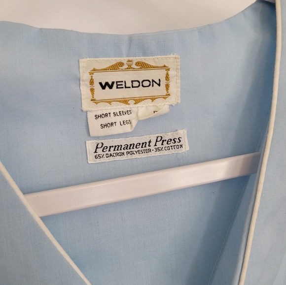 Vintage Blue Button Up Night Top - Picture 4 of 4